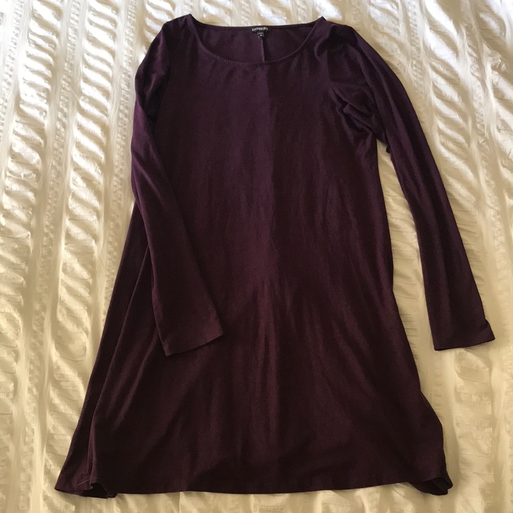 Purple long sleeve short length dress